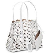 Mina Small optic white tote bag