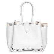 Angele 25 white leather tote bag
