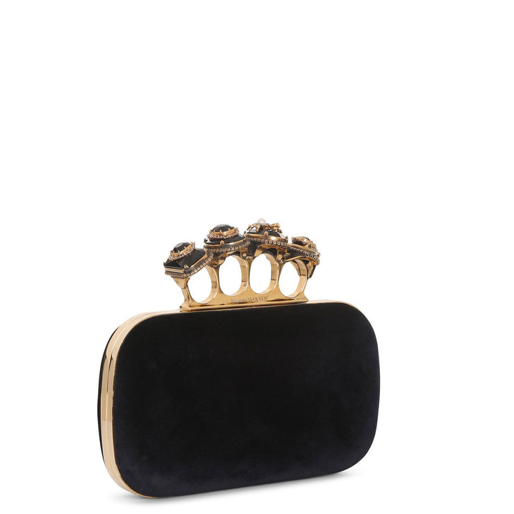 Spider jewelled four ring box clutch