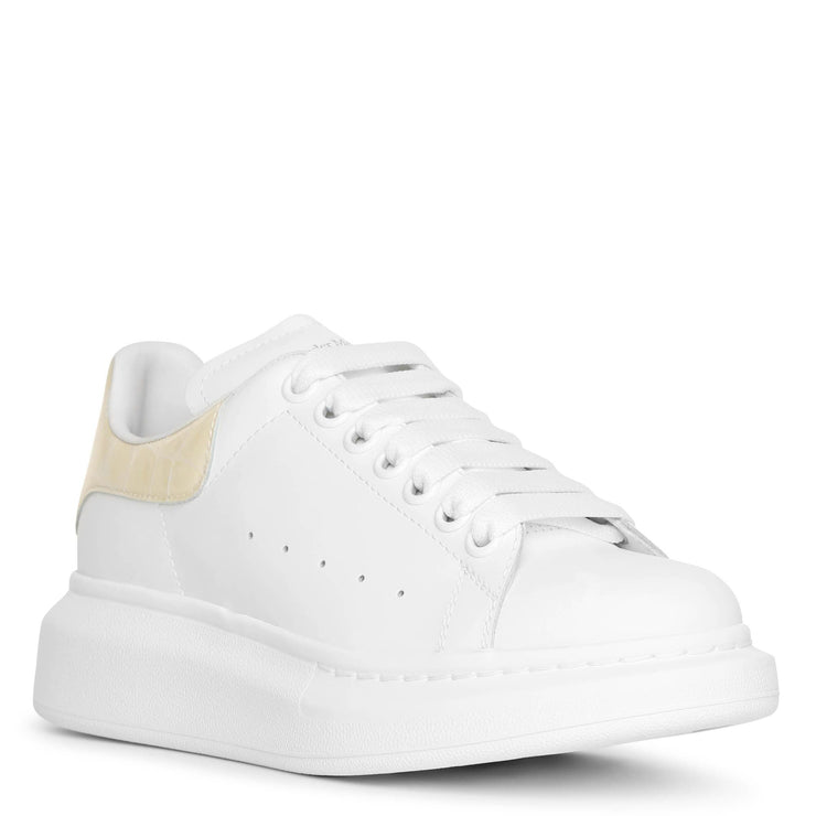 Classic croco print cream sneakers