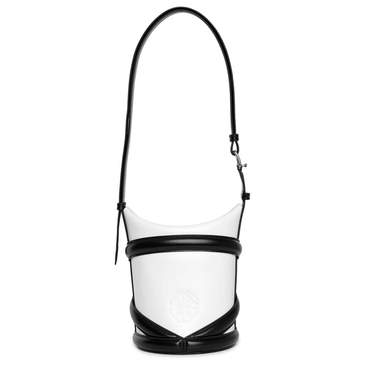 The Curve soft ivory and black bucket bag