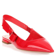 Red patent leather ballerina