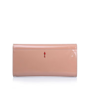 Vero Dodat nude patent leather clutch