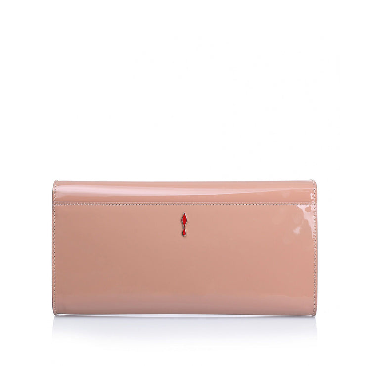 Vero Dodat nude patent leather clutch