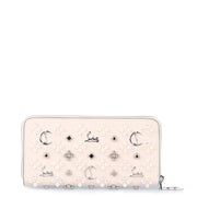 Panettone ivory leather logo studded wallet