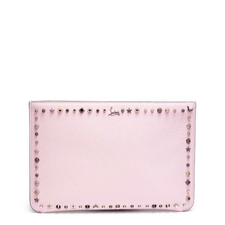 Loubiclutch pink leather clutch