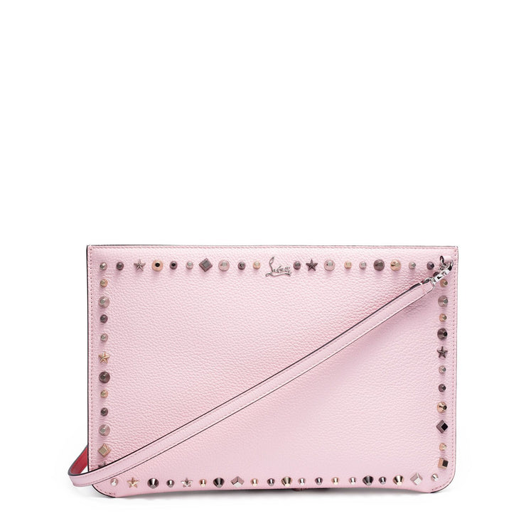 Loubiclutch pink leather clutch