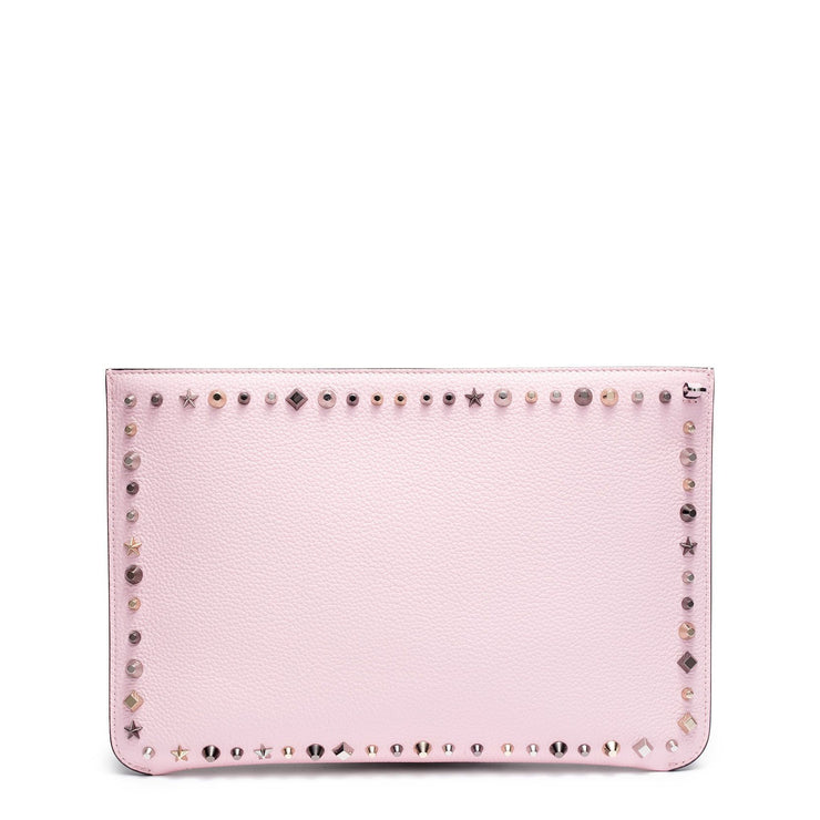 Loubiclutch pink leather clutch