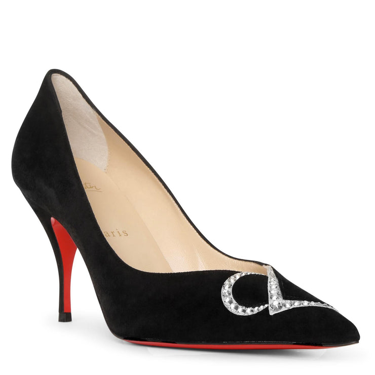 CL Pump Strass 80 black suede pumps