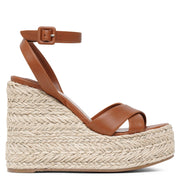 Mariza zeppa 130 brown leather wedge sandals