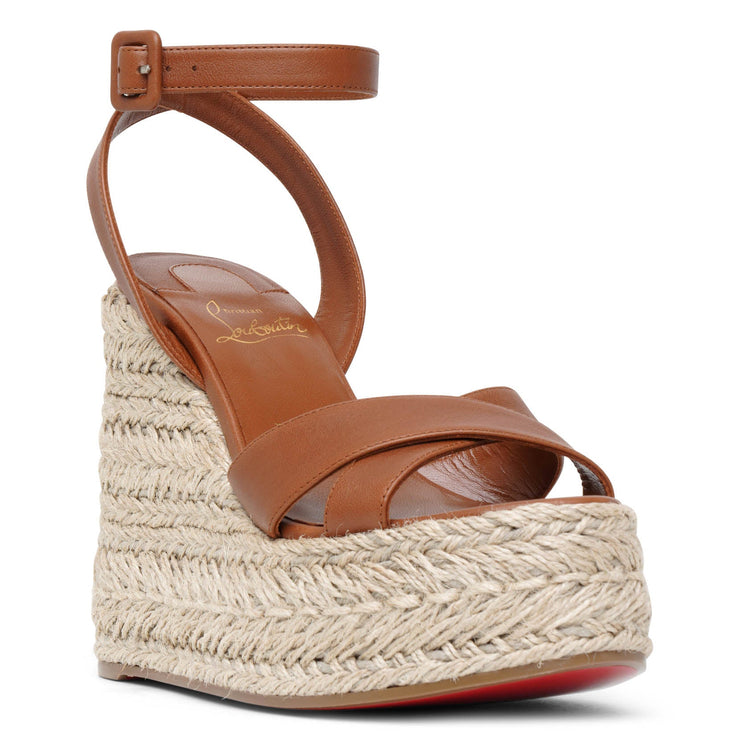 Mariza zeppa 130 brown leather wedge sandals