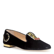 Black 10 velvet flats