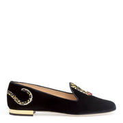 Black 10 velvet flats