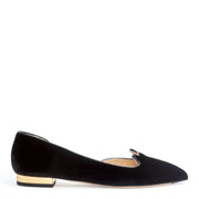 Black 10 velvet flats