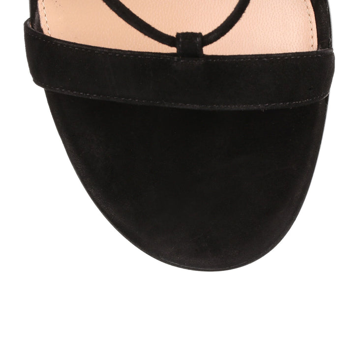 Artemis 60 Black suede sandal