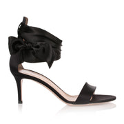 Gala black silk sandal