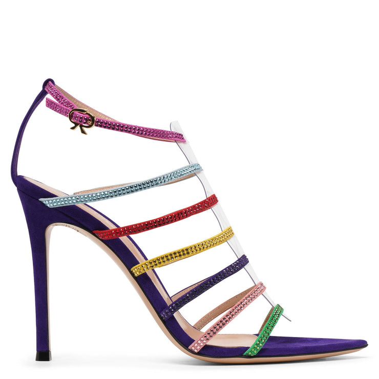 Multicolor crystal sandals