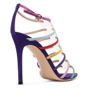Multicolor crystal sandals