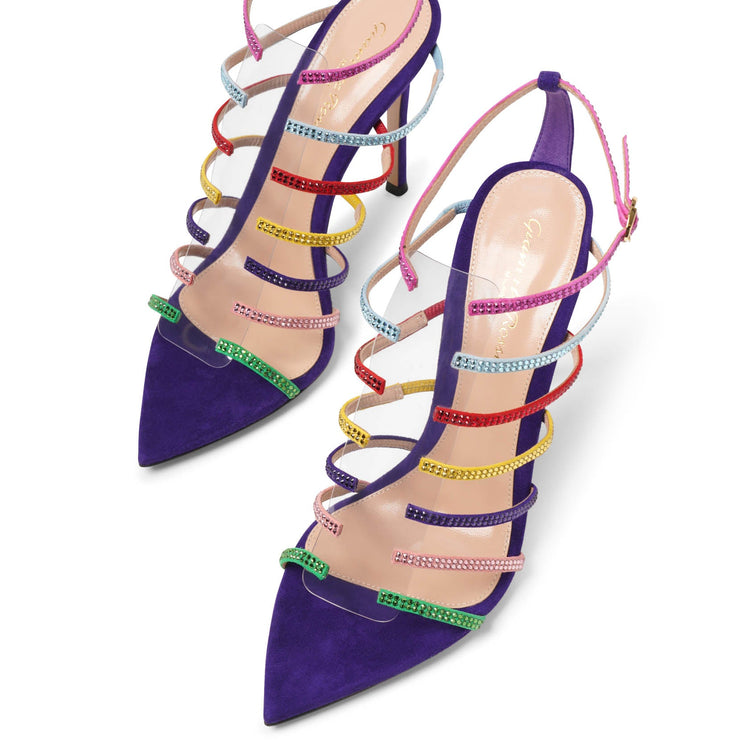 Multicolor crystal sandals