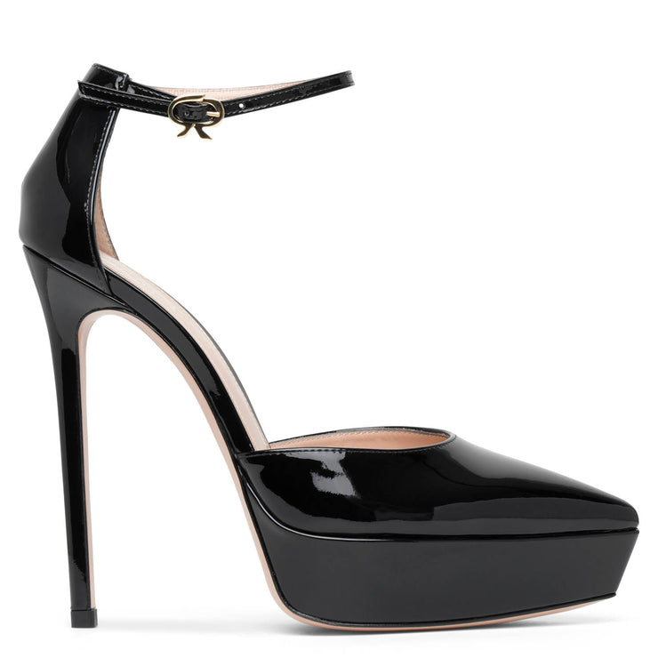 Kasia black patent platform pumps