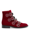 Elegant Flat Dark Red Ankle Boot