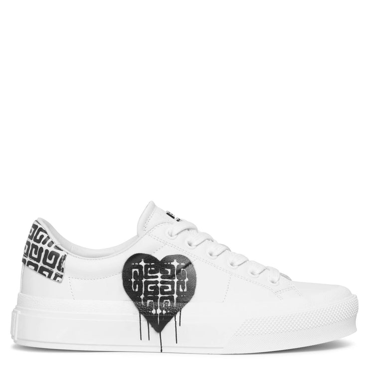 City court printed leather sneakers