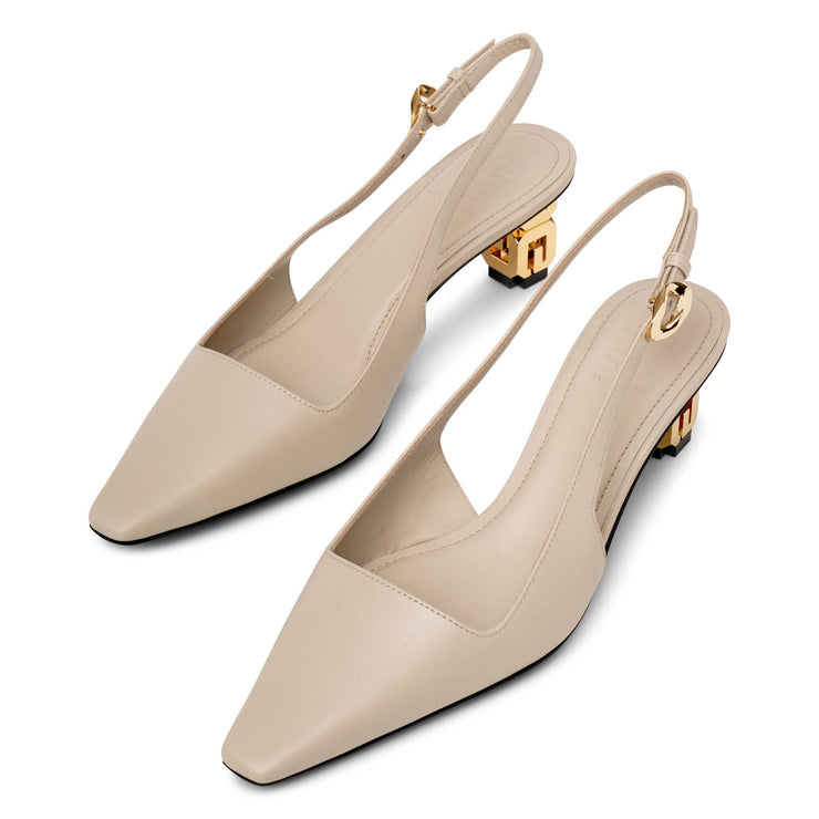 G Cube 50 beige slingback pumps