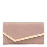 Emmie pink glitter clutch