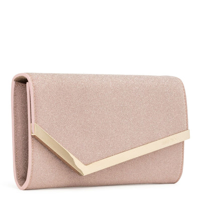 Emmie pink glitter clutch