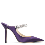 Bing 100 purple satin mules