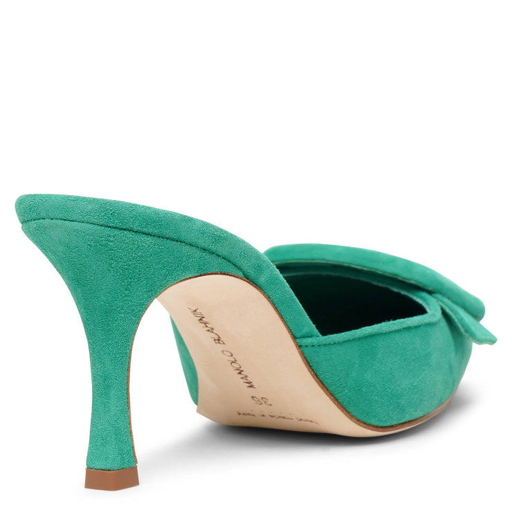 Maysale 70 green suede mules