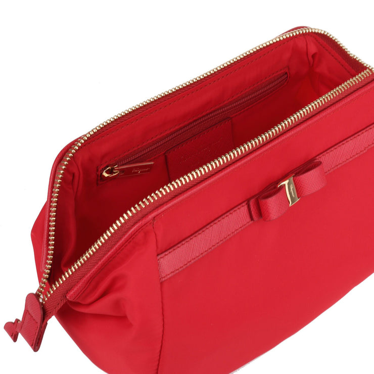 Red Nylon Cosmetic Bag