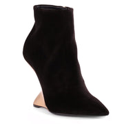 Bolgheriv black velvet runway wedge