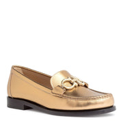 Gold leather flats