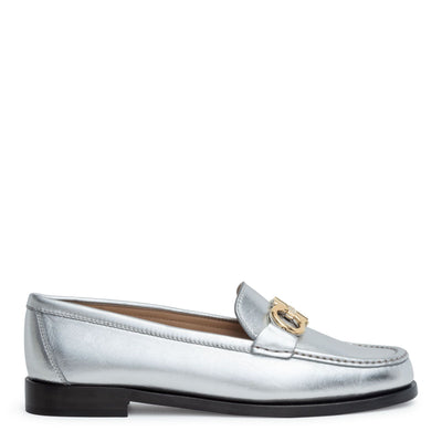 Rolo 10 silver leather loafer