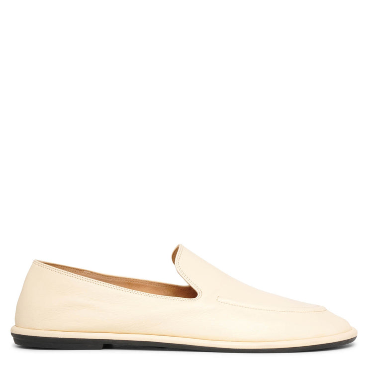 Canal bone white leather loafers