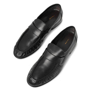 Soft black leather loafer